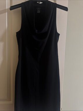 Ann Taylor Black Sleeveless Cowl Midi Dress